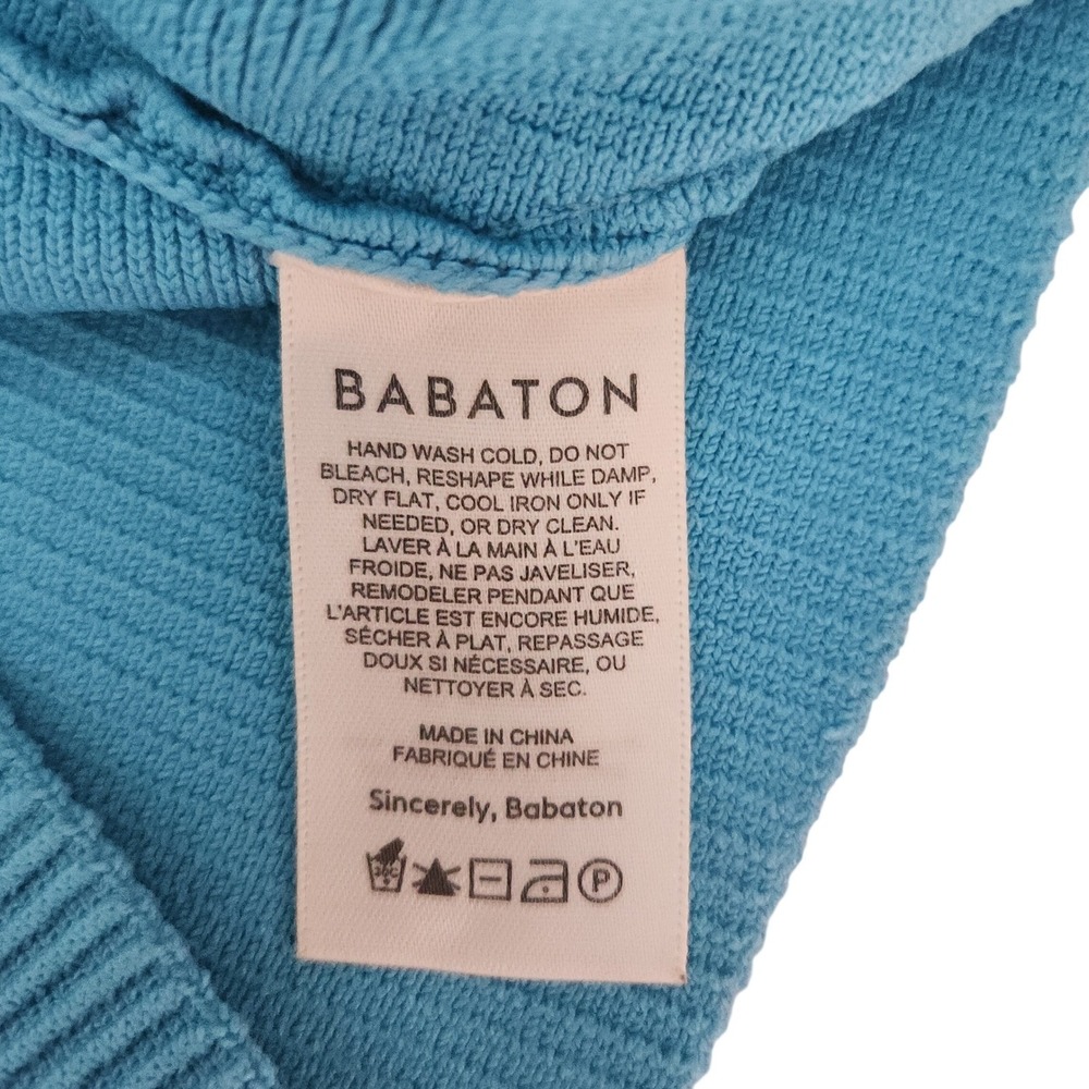 ARITZIA Babaton Sculpt Knit Ribbed Square Neck Crop Tank Top Blue Medium NWOT - Picture 5 of 6